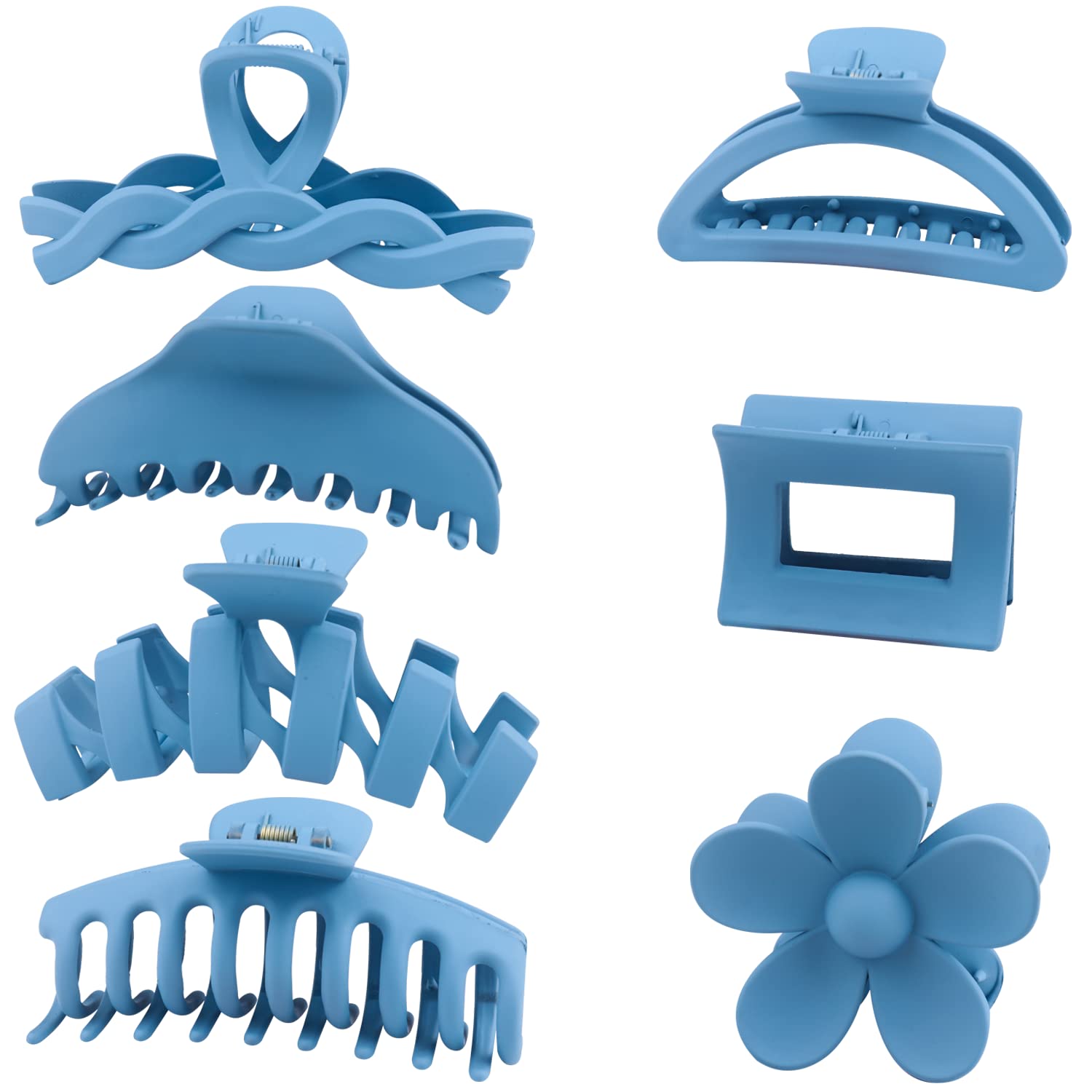 Amazon.com: 7PCS Blue Hair Claw Clips, Lightweight Big Strong Hold